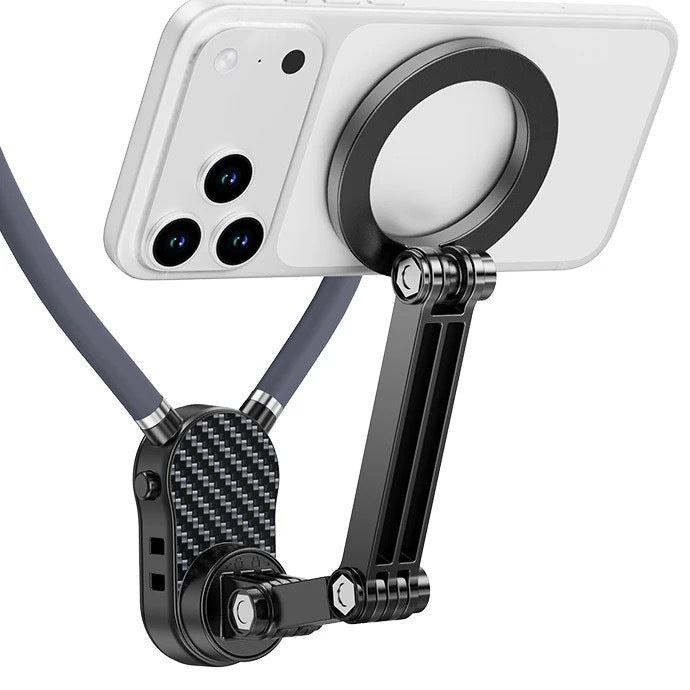 Simple, Portable Magnetic Neck-Mount Phone Stand
