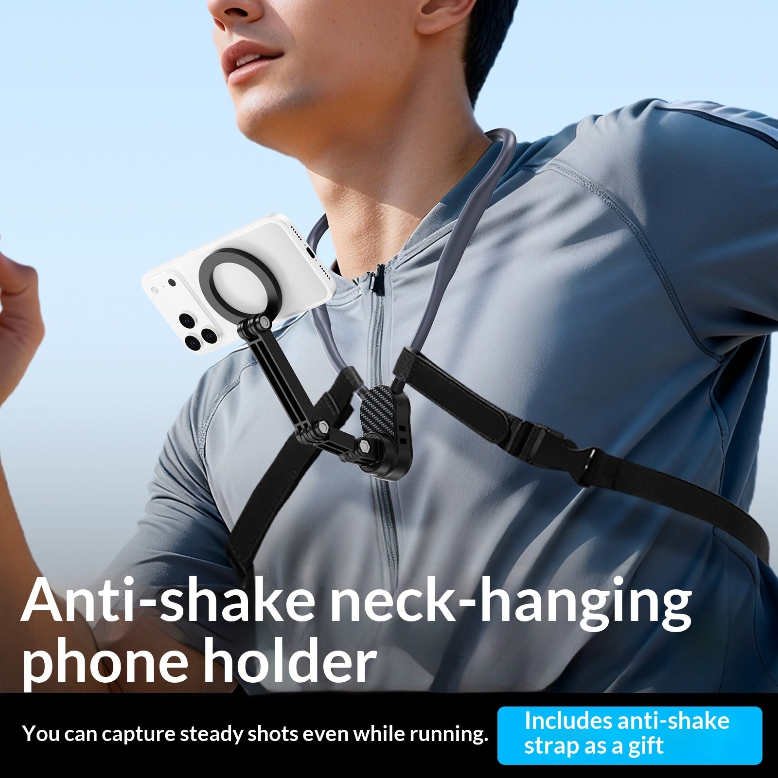 Simple, Portable Magnetic Neck-Mount Phone Stand