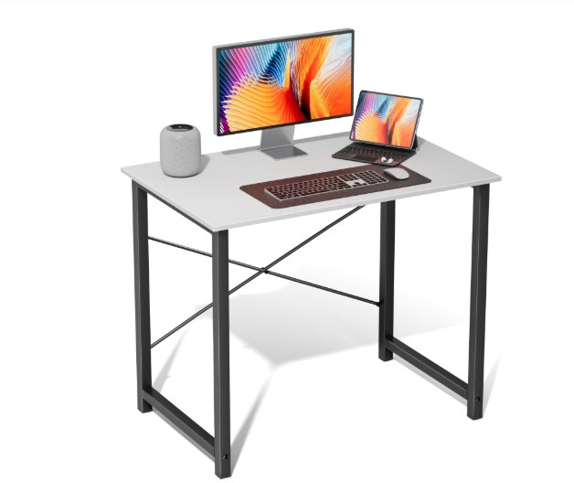 Computer Desk For Home Office, Modern Study Work Table Simple Style For Bedroom, Writing Desks With X-Shaped Reinforcement, Rust