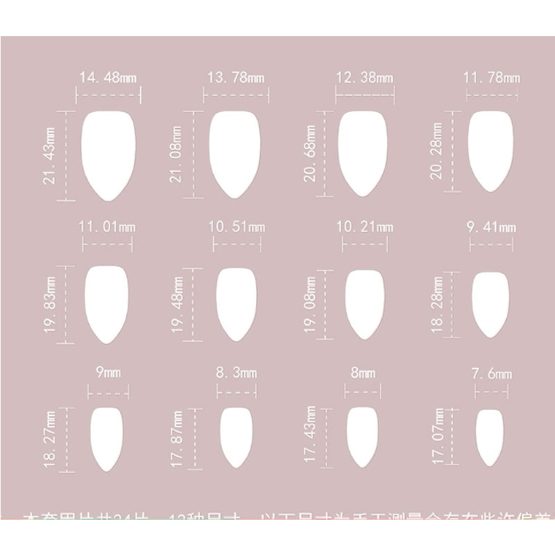 24 PCS Minimalist Nail Art With Short Circles Press On Nails Short Almond Fake Nails Oval French Tip False Nails